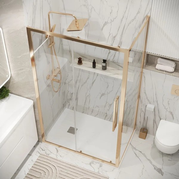 Душевой уголок Grossman Cosmo 110x100x195 / 120.K33.02.1110.32.00 (золото сатин/стекло прозрачное)