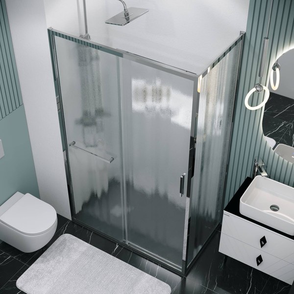 Душевой уголок Grossman Style 130x100x195 / 120.K33.05.1310.10.02 (хром/стекло шиншилла)