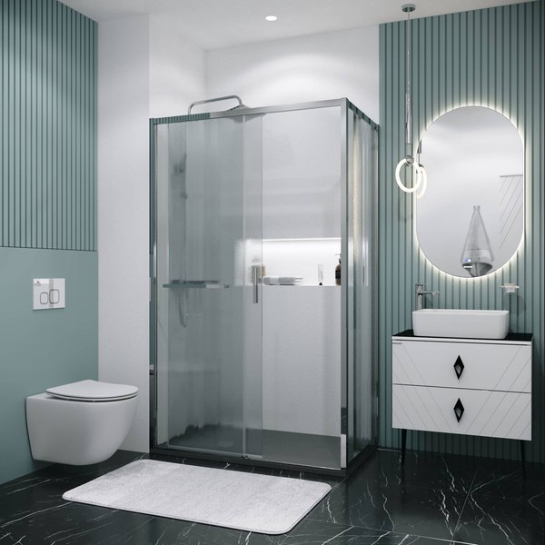 Душевой уголок Grossman Style 130x100x195 / 120.K33.05.1310.10.02 (хром/стекло шиншилла)