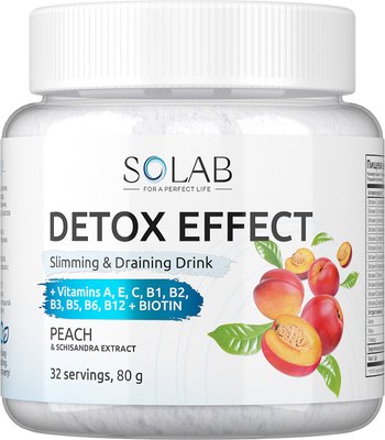 Пищевая добавка SOLAB Детокс и Лимонник Detox Slim Effect (32 порции, персик) - 