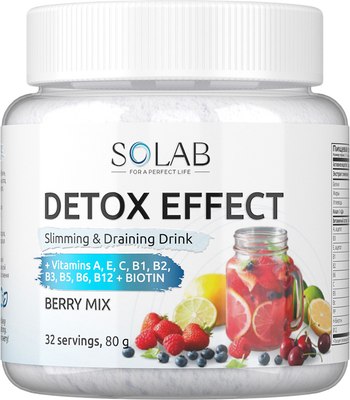 Пищевая добавка SOLAB Детокс и Лимонник Detox Slim Effect (32 порции, ягодный микс) - 