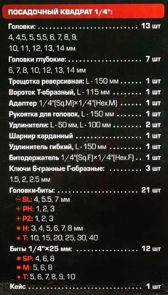 Универсальный набор инструментов RockForce RF Light-2661-5 (65587)