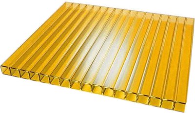 Сотовый поликарбонат TitanPlast Utra 2100x6000x6мм (желтый) - 