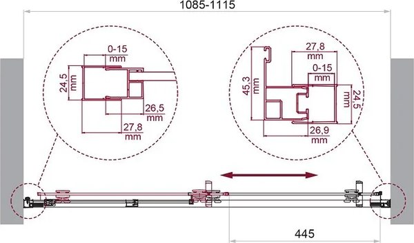 Купить Душевая дверь BelBagno Luce-BF-1-110-C-ORO в Могилеве