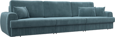 Диван Лига Диванов Лига-057 НПБ Лонг / 129240 (велюр Seven 113 бирюзовый) - 