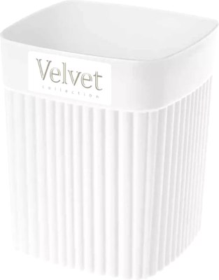 Стакан для зубной щетки и пасты Бытпласт Velvet / 433239316 (белый) - 