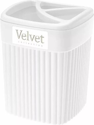 Стакан для зубной щетки и пасты Бытпласт Velvet / 433239516 (белый) - 