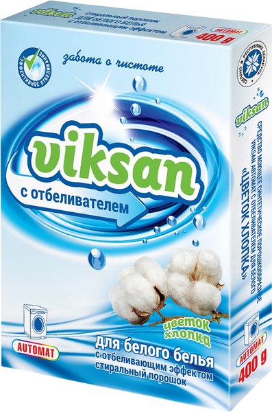 Стиральный порошок Viksan Цветок хлопка с отбеливателем для белого (400г)