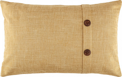 Наволочка декоративная Домашняя мода Пуговицы (32х50, горчичный) - 