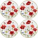 Набор тарелок Elan Gallery Маки / 420316_2 (4шт, New Bone China) - 