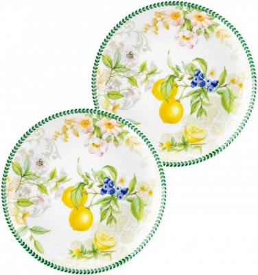Набор тарелок Elan Gallery Лимоны / 420763 (New Bone China) - 