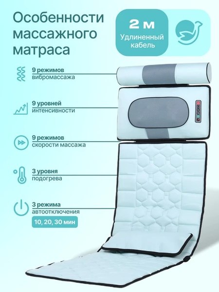 Массажная накидка CleverCare Silver Cloud / CC-100SC (голубой)