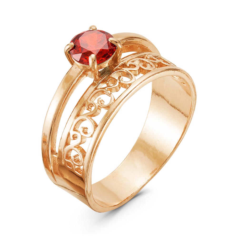 Кольцо Wolves Изящный гранат Двойное 1720 (р.18.5)