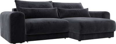 Диван угловой Лига Диванов Лига-056 НПБ угол универсальный / 129153 (велюр Tower 11 темно-серый) -