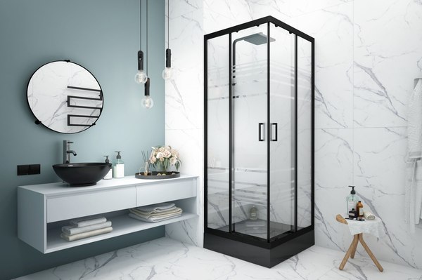 Душевой уголок МетаКам City Trend Black 90x90x185 (без поддона)
