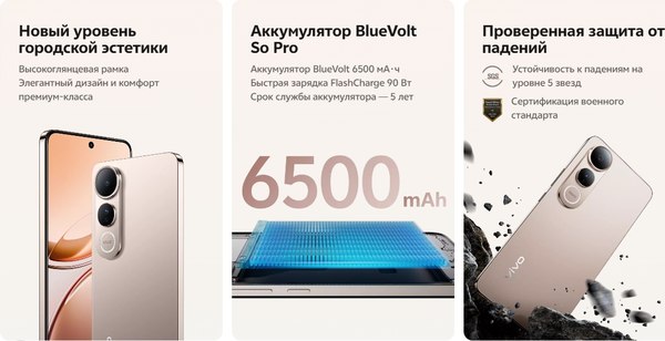 Смартфон Vivo V50 Lite 8GB/256GB (фантомный черный)