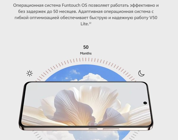 Смартфон Vivo V50 Lite 8GB/256GB (фантомный черный)