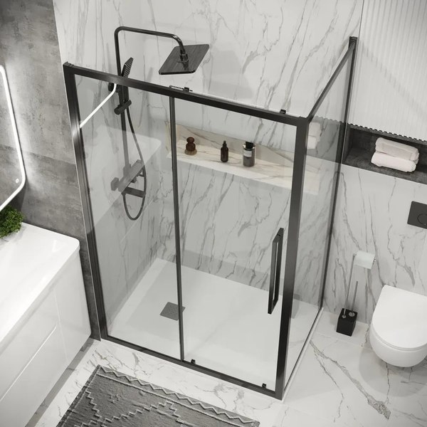 Душевой уголок Grossman Cosmo 100x100x195 / 120.K33.02.1010.42.00 (графит сатин/стекло прозрачное)