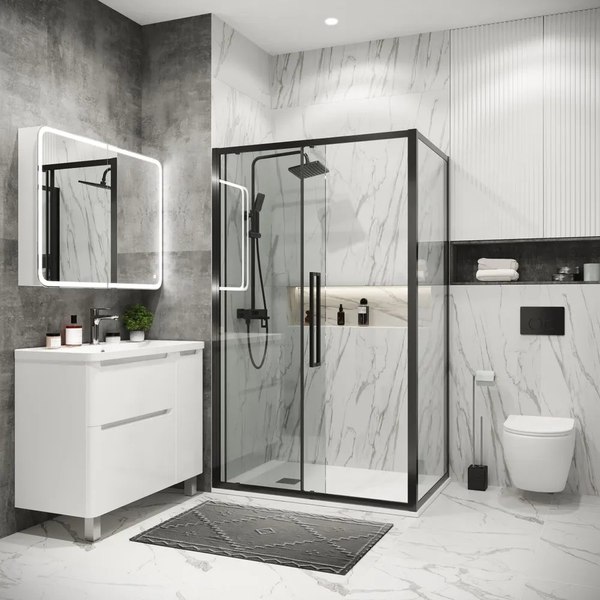 Душевой уголок Grossman Cosmo 100x100x195 / 120.K33.02.1010.42.00 (графит сатин/стекло прозрачное)