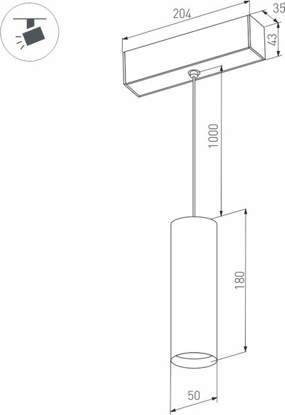Трековый светильник Arlight MAG-SPOT-HANG-45-R50-7W Warm3000 BK 24 deg 24V / 027007