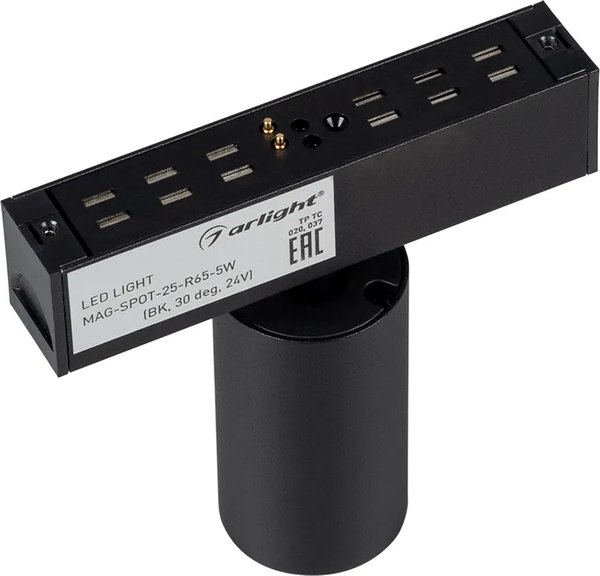 Трековый светильник Arlight MAG-SPOT-25-R65-5W Warm3000 BK 30deg 24V / 033676