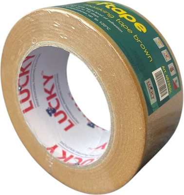 Лента малярная Lucky Tape Бумажная Термостойкая 48мм 492950L (50м, коричневый) - 