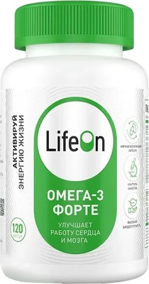 Жирные кислоты LifeON Omega 3 Высокой концентрации (120 капсул) - 