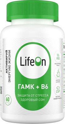 Комплексная пищевая добавка LifeON GABA+В6 (60 капсул) - 
