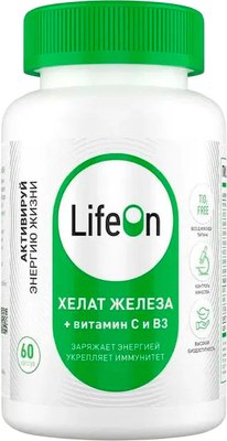 Витаминно-минеральный комплекс LifeON Железо хелат (60 капсул) - 