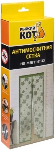Москитная сетка на дверь Рыжий кот Капутомоскито Клевер / 311272 (белый)