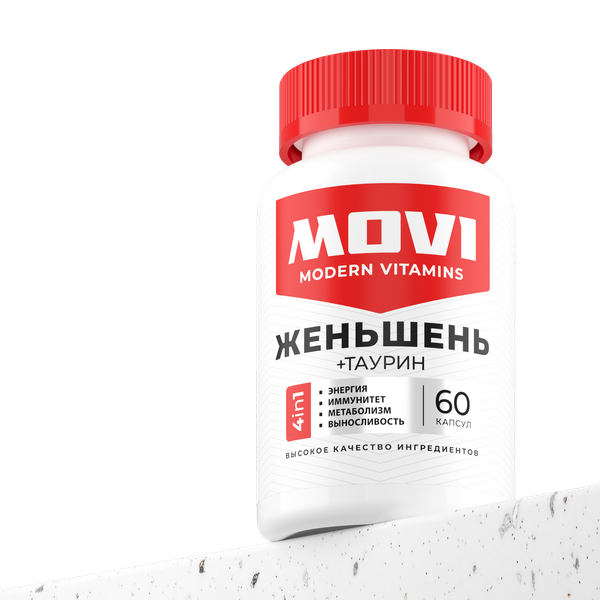 Комплексная пищевая добавка Movi Женьшень и Таурин (60 капсул)