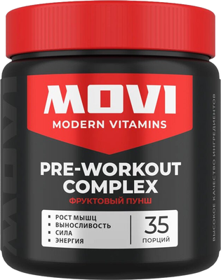Предтренировочный комплекс Movi Pre-workout (фруктовый пунш, 35 порций) - 