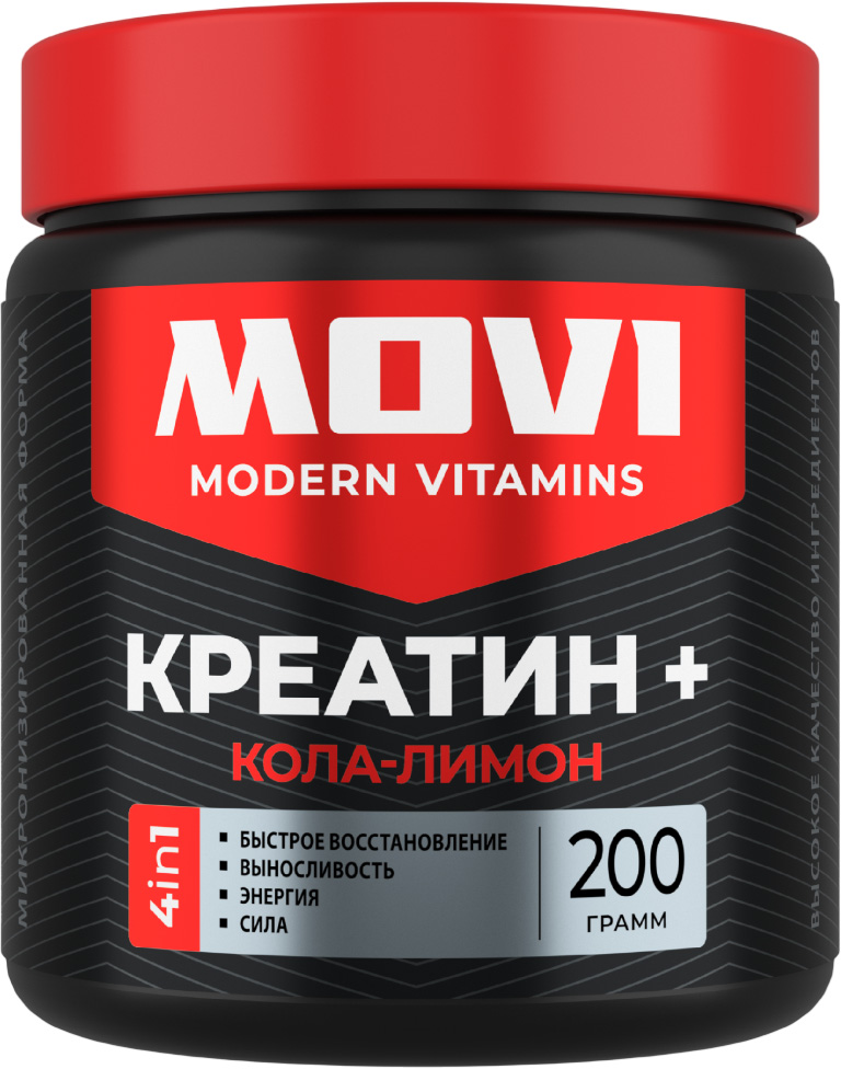 Креатин Movi Моногидрат (кола/лимон, 200г)