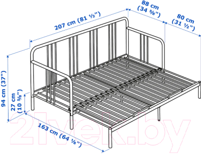 Изображение товара Кровать-тахта Ikea Фиресдаль 992.792.96