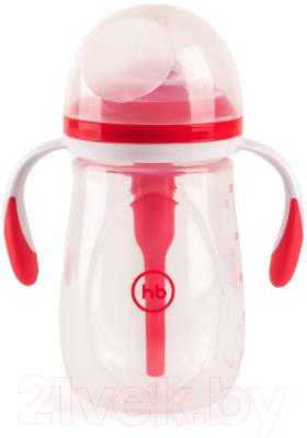 Бутылочка для кормления Happy Baby Антиколиковая с силиконовой соской / 10020 (300мл, ruby)