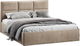 Полуторная кровать ТриЯ Стелла Тип 1 c ПМ 140x200 (микровелюр Wellmart Dark Beige) - 