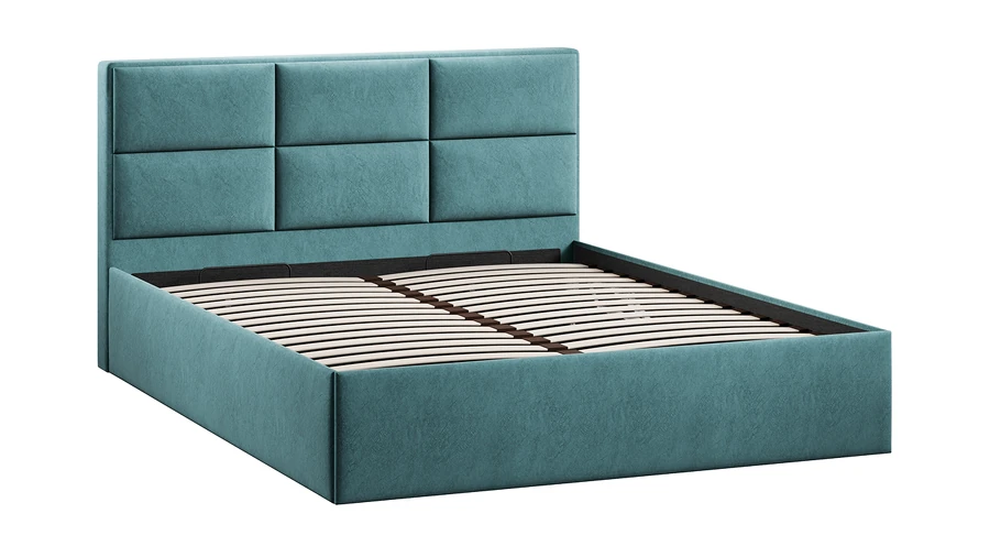 Полуторная кровать ТриЯ Стелла Тип 1 c ПМ 140x200 (микровелюр Wellmart Indigo) — фото 2
