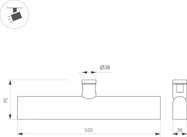 Трековый светильник Arlight ART-APRIORI-FLAT-L500-15W Day4000 GD 120deg / 044907