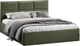 Двуспальная кровать ТриЯ Стелла Тип 1 c ПМ 180x200 (микровелюр Jercy Deep Green) - 