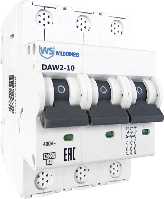 Выключатель автоматический Wilderness DAW2-10 3P 100A х-ка D 10kA (R) / DAW2-10-3-D100