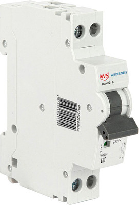Выключатель автоматический Wilderness DAW2-6 1P+N 6A 1 мод. х-ка B 6kA (R) / DAW2-6-1N-B006 - 