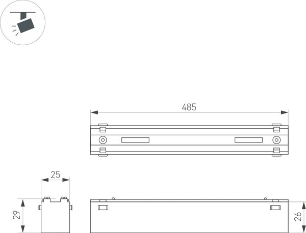 Трековый светильник Arlight MAG-VIBE-FLAT-L485-24W Day4000-MIX WH 100deg / 045020