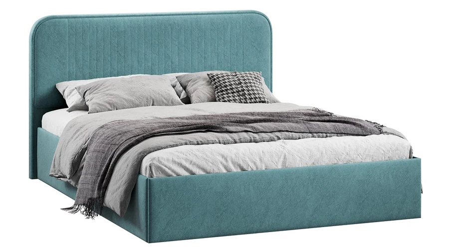 Каркас кровати ТриЯ Тиффани Тип 1 c ПМ 180x200 (микровелюр Wellmart Indigo) — фото 1