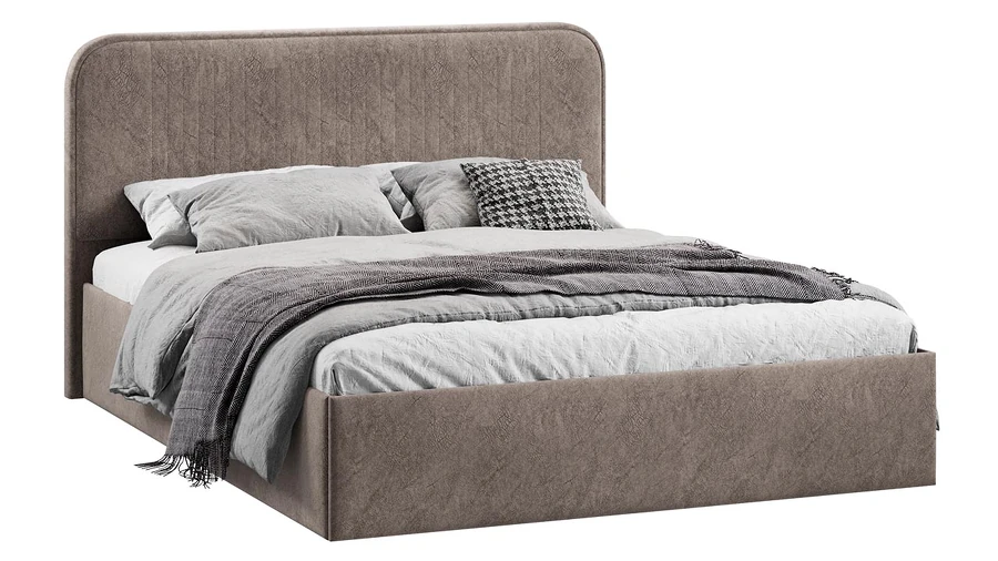Каркас кровати ТриЯ Тиффани Тип 1 c ПМ 180x200 (микровелюр Wellmart Latte) — фото 1
