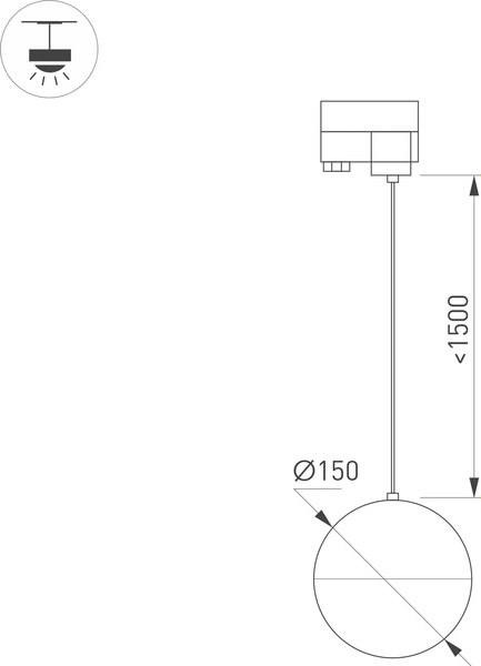 Трековый светильник Arlight LGD-EMISFERO-TRACK-HANG-4TR-R150-11W Warm3000 GD 170deg / 035940