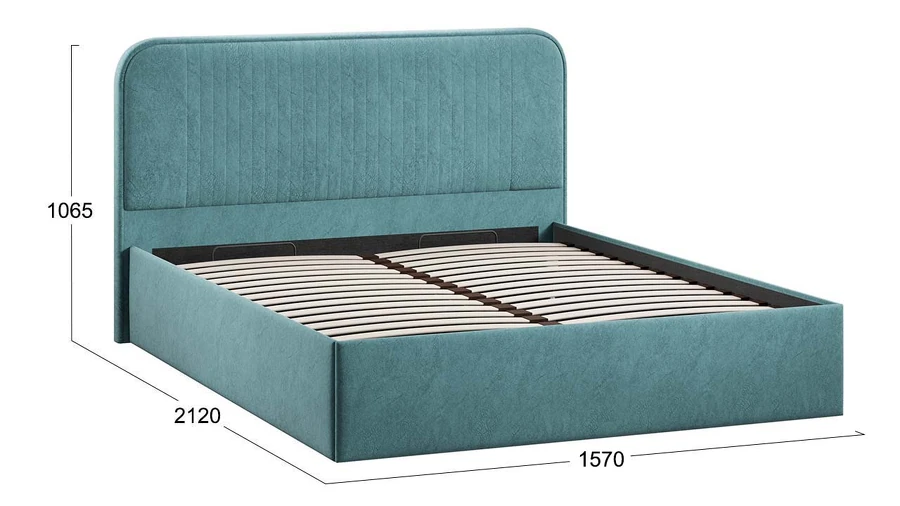 Полуторная кровать ТриЯ Тиффани Тип 1 c ПМ 140x200 (микровелюр Wellmart Indigo) — фото 4