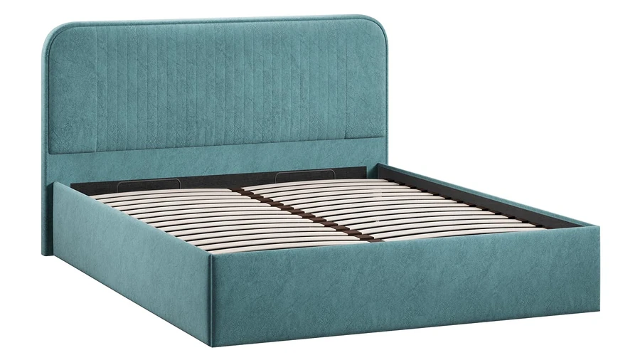 Полуторная кровать ТриЯ Тиффани Тип 1 c ПМ 140x200 (микровелюр Wellmart Indigo) — фото 2