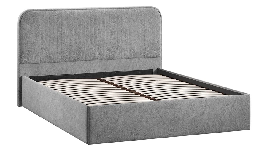 Полуторная кровать ТриЯ Тиффани Тип 1 c ПМ 140x200 (микровелюр Wellmart Silver) — фото 2