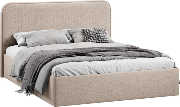 Двуспальная кровать ТриЯ Тиффани Тип 1 c ПМ 180x200 (микровелюр Jercy Cream)