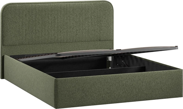 Двуспальная кровать ТриЯ Тиффани Тип 1 c ПМ 180x200 (микровелюр Jercy Deep Green)